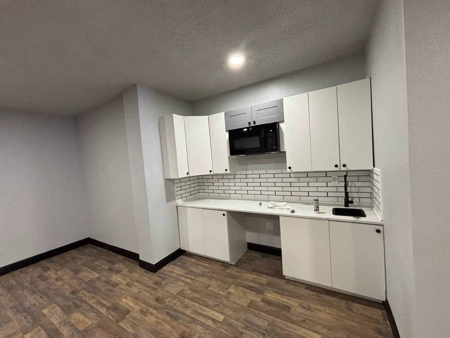 Break area with microwave and sink