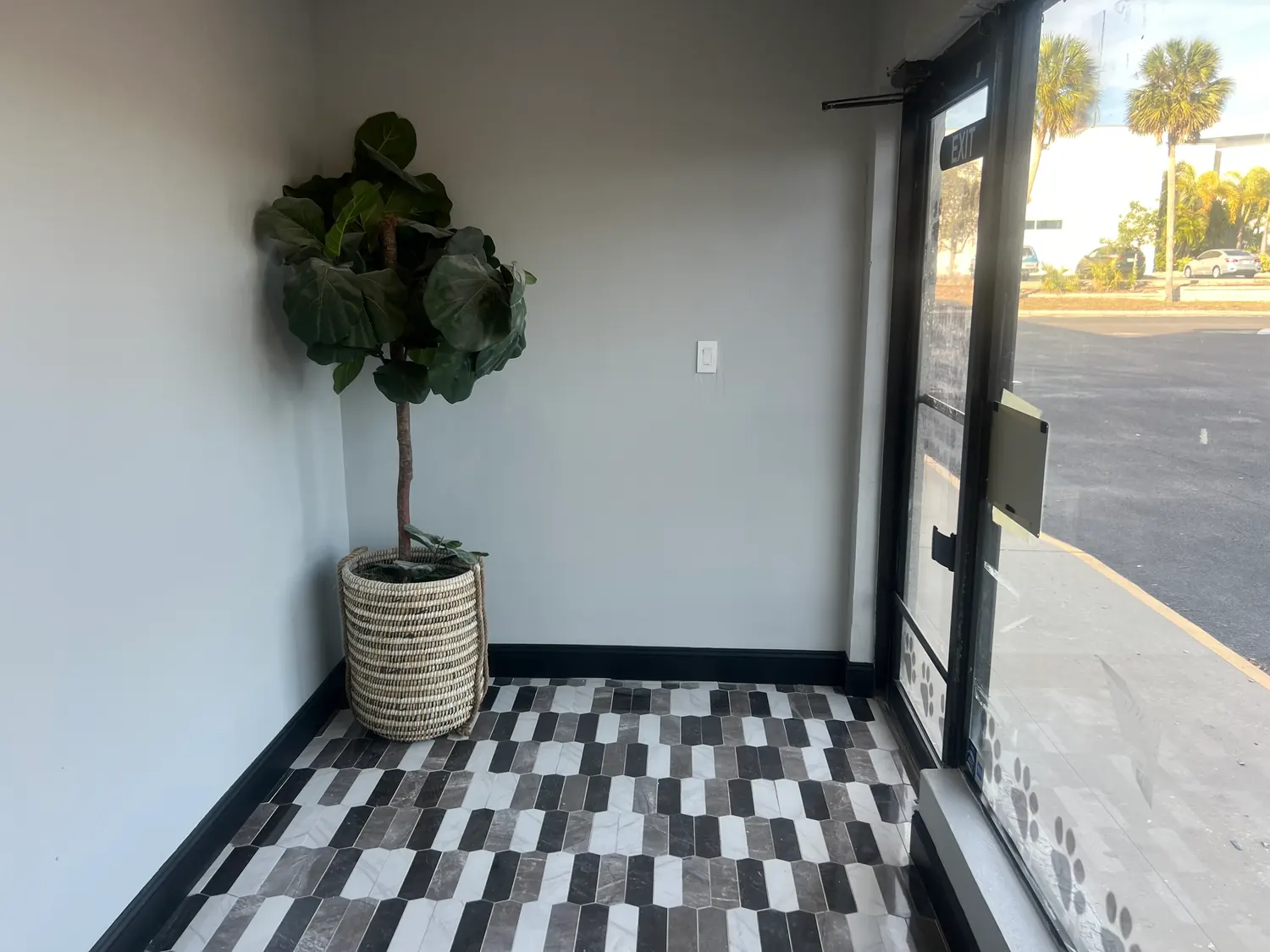 Bright lobby entrance with natural light