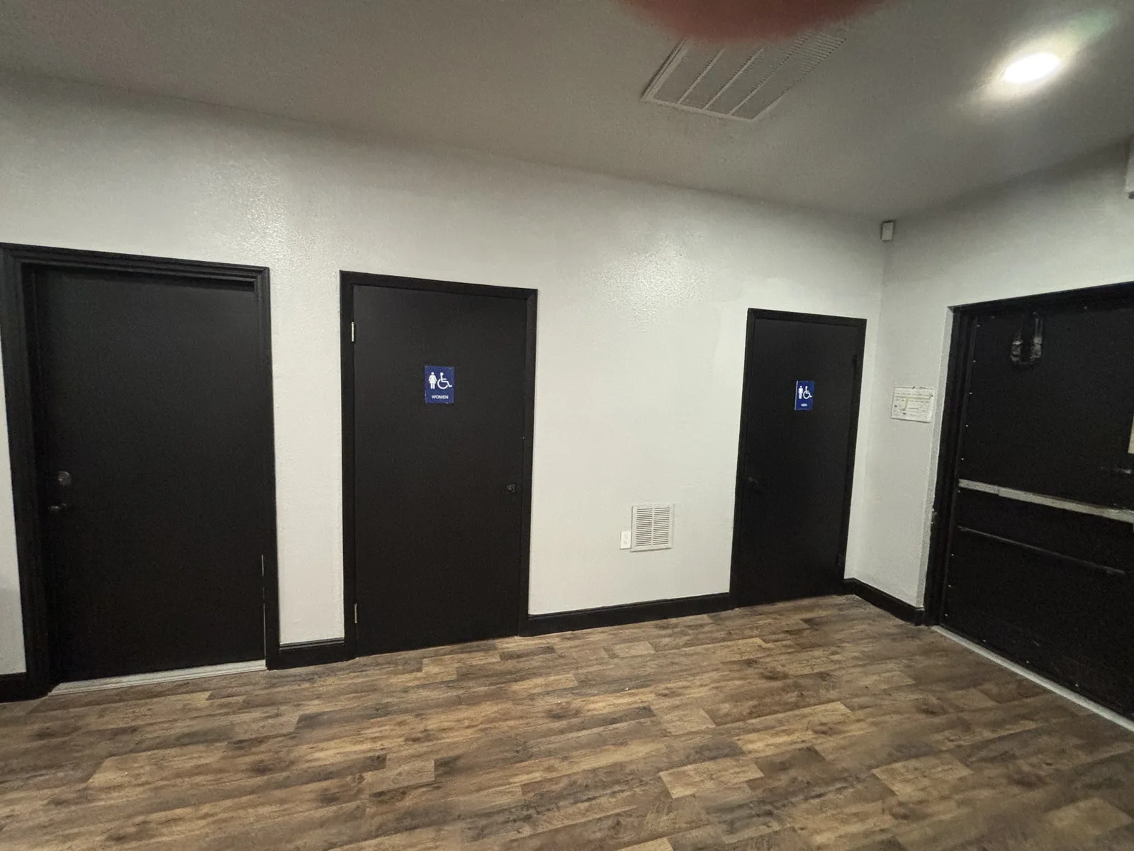 Men's and women's restrooms